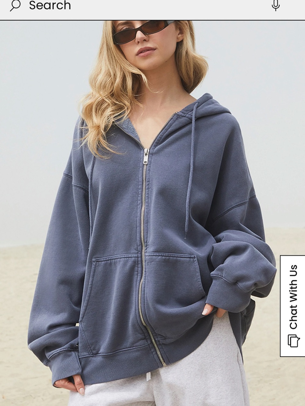 John Galt Christy Full Zip Oversized Hoodie